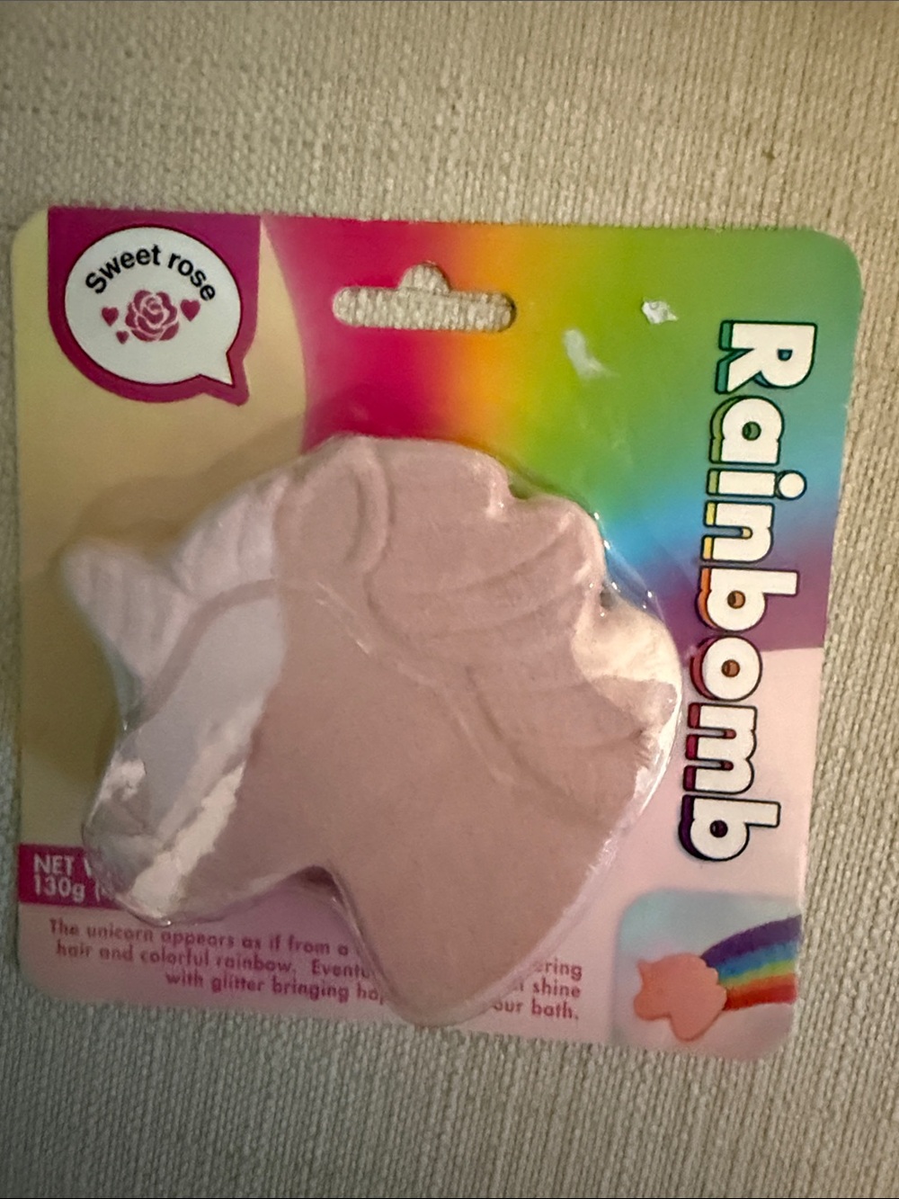 Rainbow Sweet Rose Pink Unicorn Bath Bomb